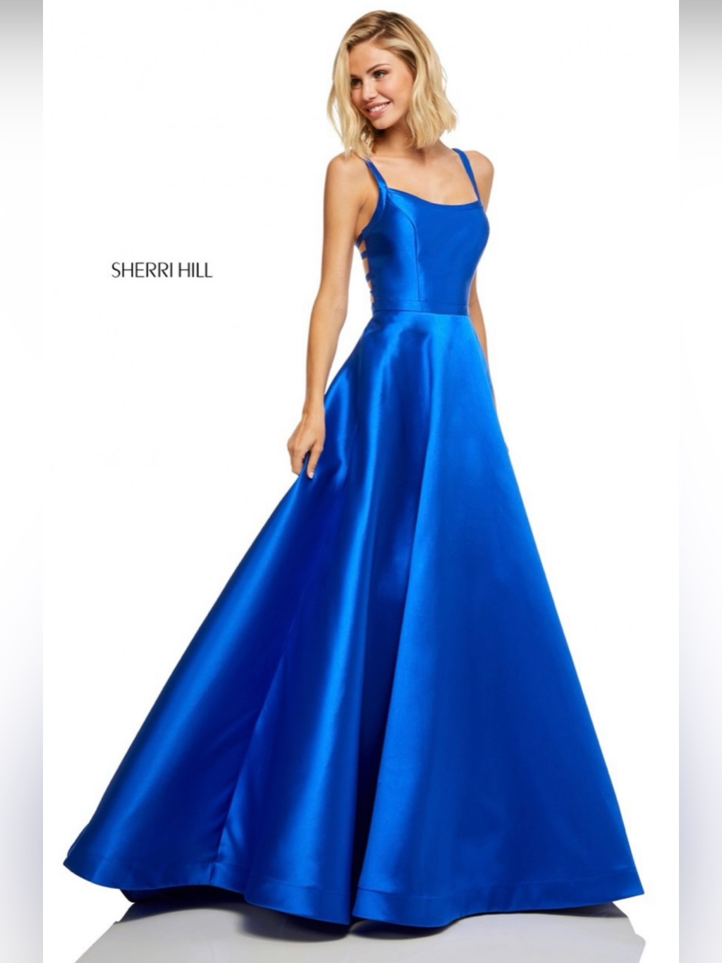 Royal Blue Satin A-Line/ Ball Gown Sherri Hill Dress